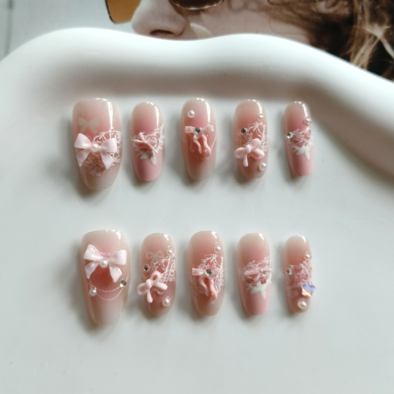10 stuks Franse stijl 3D strik - Nail Art Press On recensie en prijs