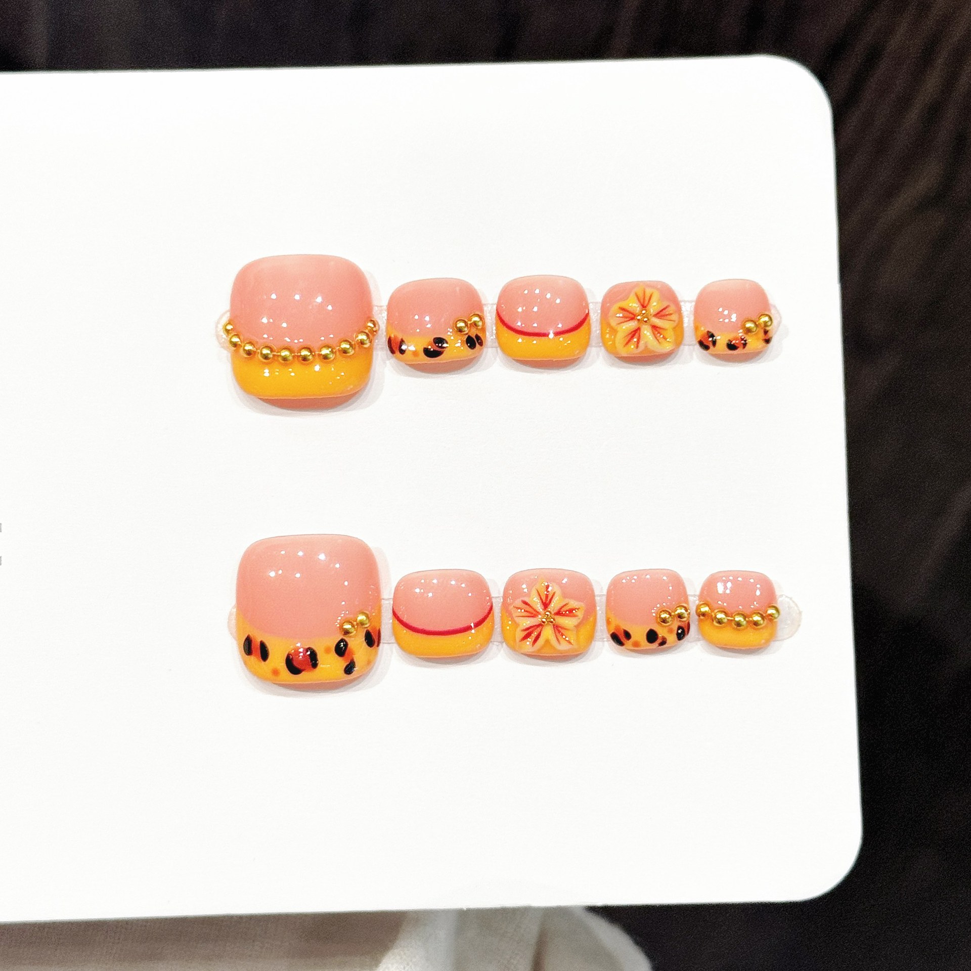 10 stuks handgemaakte geperste - Nail Art Orange recensie en prijs