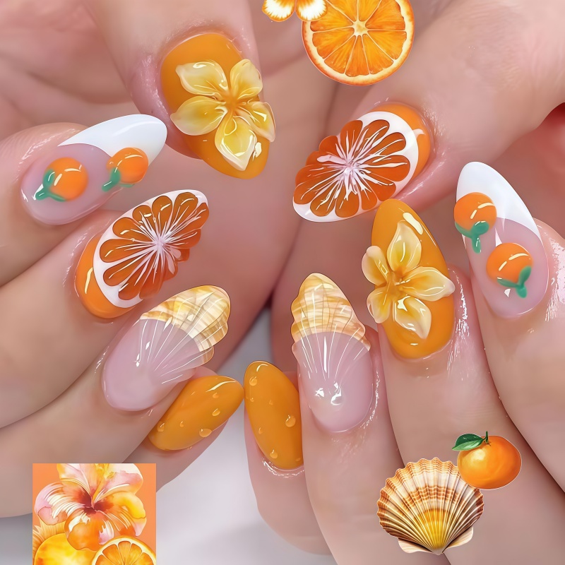 2026Nieuw 30 stuks 3D Fruit Or - Nail Art Orange recensie en prijs