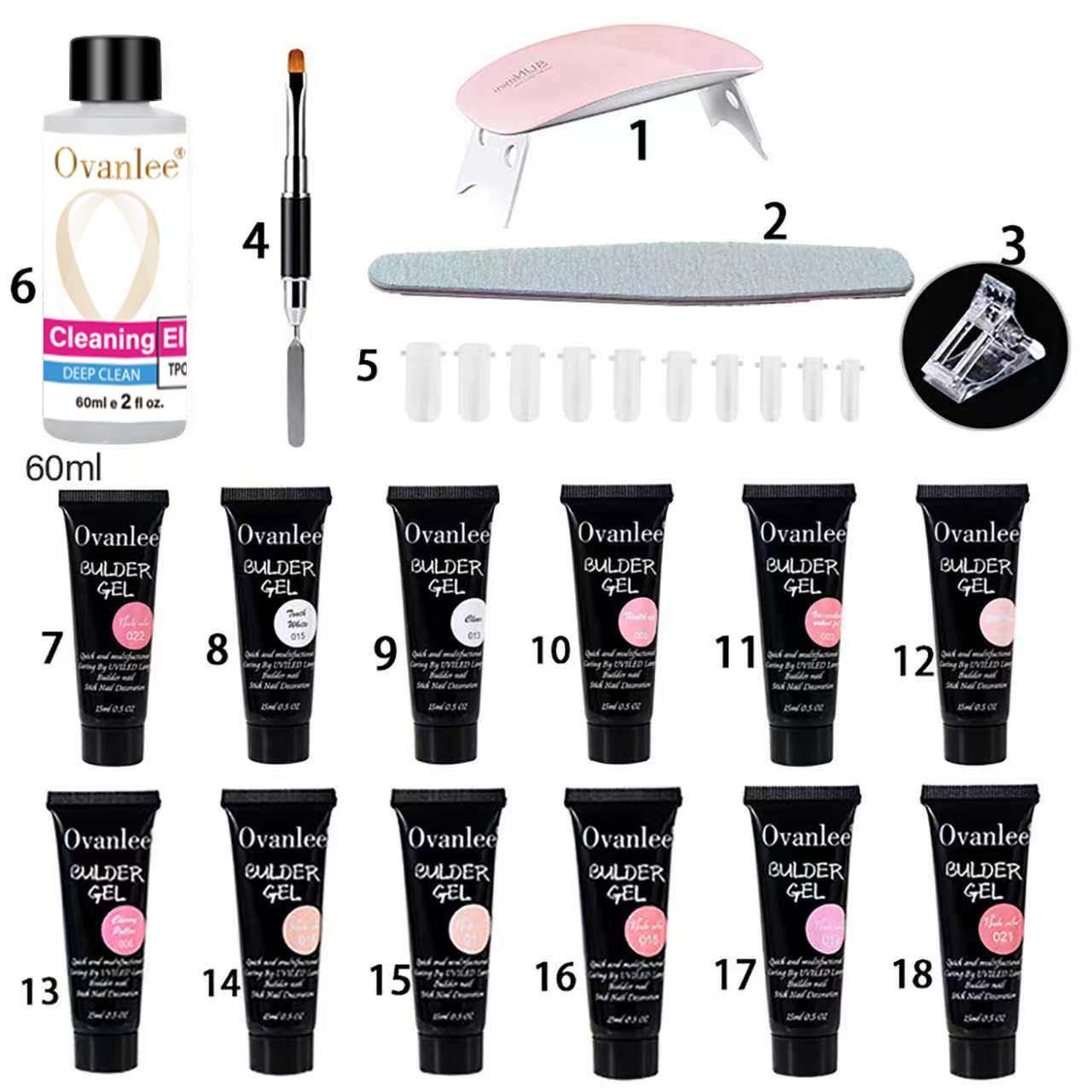 Ovanlee 18-in-1 polygel-set vo - Nail Art Ombre recensie en prijs